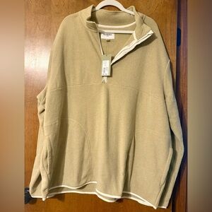 Goodfellow & Co Tan Half-Zip Polar Fleece Pullover